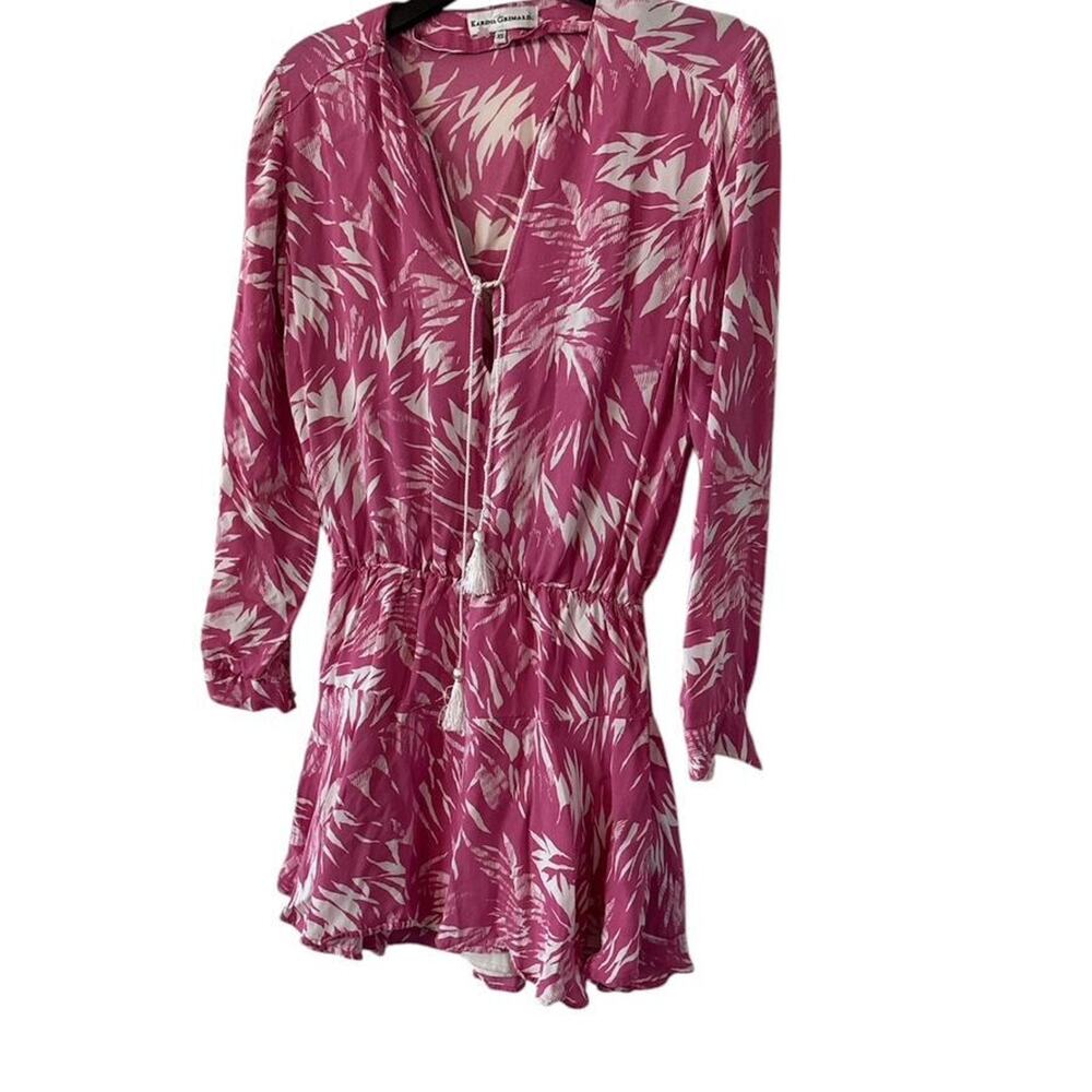Karina Grimaldi Pink white tropical floral Mini DRESS SZ XS